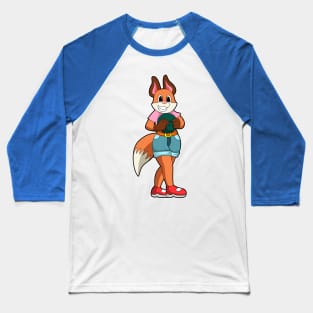 Fox at Bowling with Bowling ball Baseball T-Shirt